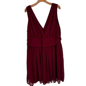 Charlotte Russe Sleeveless Burgundy Dress size 3X  V-Neck Plus Womens